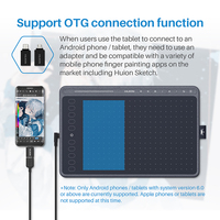 HUION 8192 poziomy Tablet graficzny HS611 cyfrowe tablety rysunkowe z klawiszami ekspresowymi Bar bateria-darmowy długopis obsługa funkcji pochylenia 2